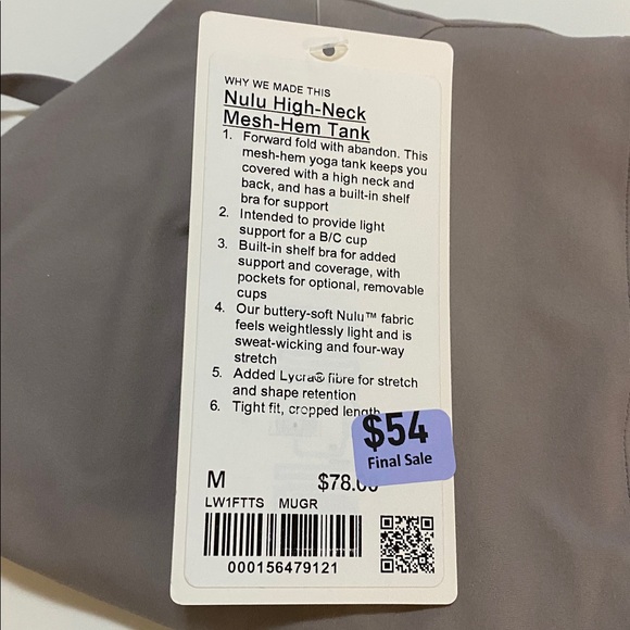 Lululemon Nulu High Neck Mesh Hem Tank - NWT - Picture 6 of 7